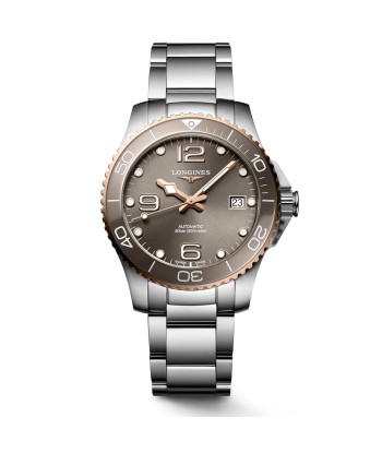 Longines Hydroconquest 39MM Automatic Sunray Grey Dial Pink Highlights Watch L37803786 la colonne vertébrale