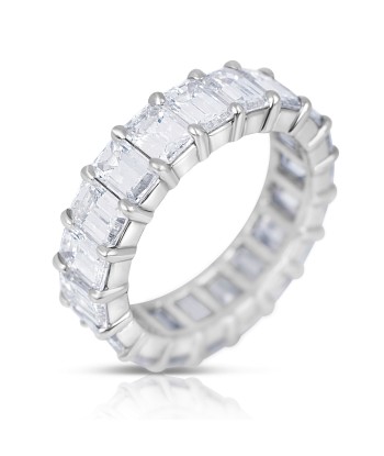 18K White Gold Emerald Cut Diamond Eternity Band Ring 7.50 carats en ligne des produits 