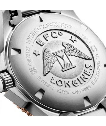 Longines Hydroconquest 39MM Automatic Sunray Grey Dial Pink Highlights Watch L37803786 la colonne vertébrale