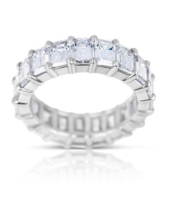 18K White Gold Emerald Cut Diamond Eternity Band Ring 7.50 carats en ligne des produits 