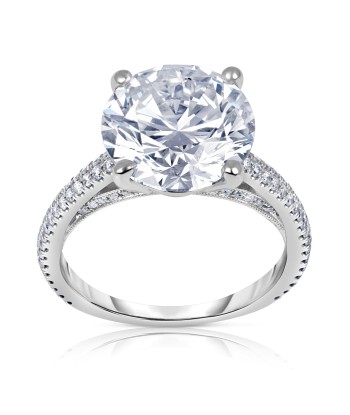 Round 5.04 Carat GIA Ideal Cut Diamond 18K White Gold Engagement Ring livraison et retour toujours gratuits