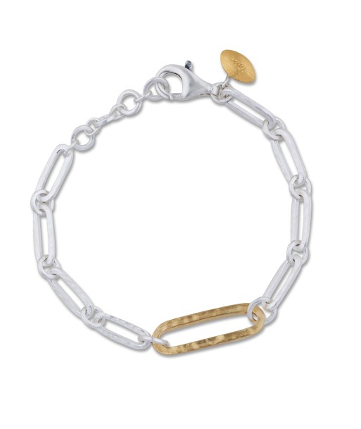 Lika Behar "Chill-Link" Bracelet Sterling Silver & 22K Gold Toggle 8" CHL22-B-102-SILG-10 Livraison rapide