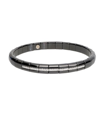 Roberto Demeglio Black Ceramic Pura Bracelet with 7 Diamond Bars l'achat 