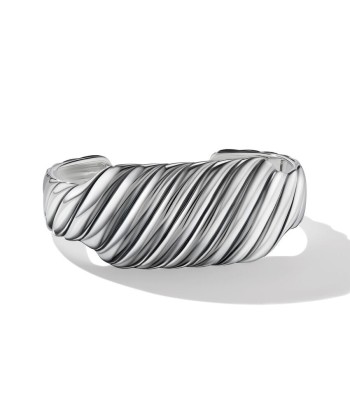 David Yurman Sculpted Cable Contour Cuff Bracelet in Sterling Silver pas cheres