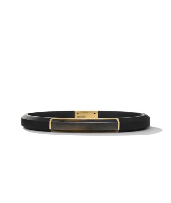 David Yurman Gents Streamline ID Black Rubber Bracelet with Pietersite and 18K Yellow Gold 2024