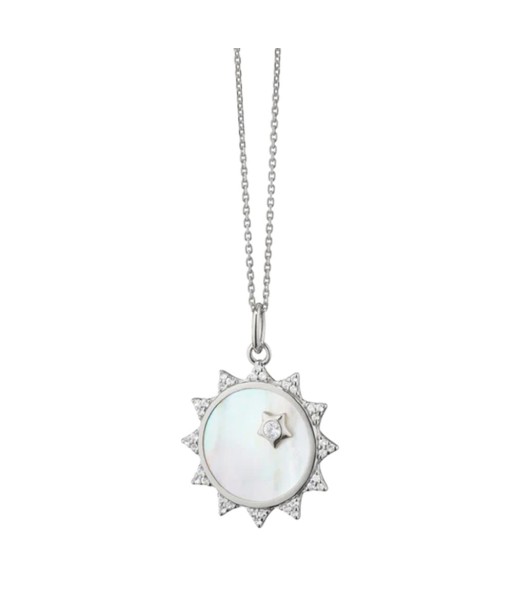 Monica Rich Kosann  Mother of Pearl Sapphire Sun Charm Necklace Paris Déstockage Promo