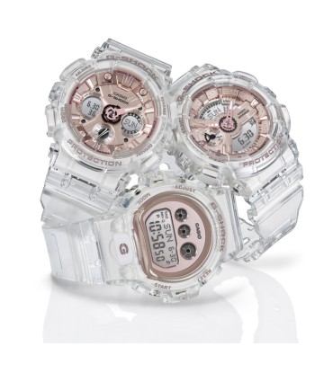 Casio G-Shock GMAS110SR-7A Transparent X Rose Gold Metallic Clear Womens Watch livraison et retour toujours gratuits