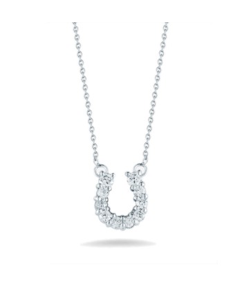 Roberto Coin 18k White Gold Diamond Horseshoe Necklace pas cheres