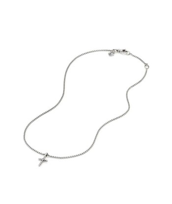 David Yurman Cable Collectibles Kids Cross Necklace in Sterling Silver with Center Diamond meilleur choix