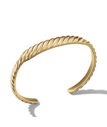 David Yurman Sculpted Cable Contour Cuff Bracelet in 18K Yellow Gold, 9MM france