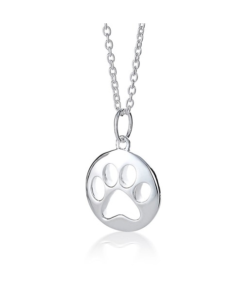 Sterling Silver Pawprint Token Necklace de technologie