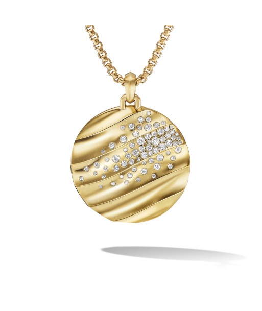 David Yurman Cable Edge Pendant in Recycled 18K Yellow Gold with Pave Diamonds Comment ça marche