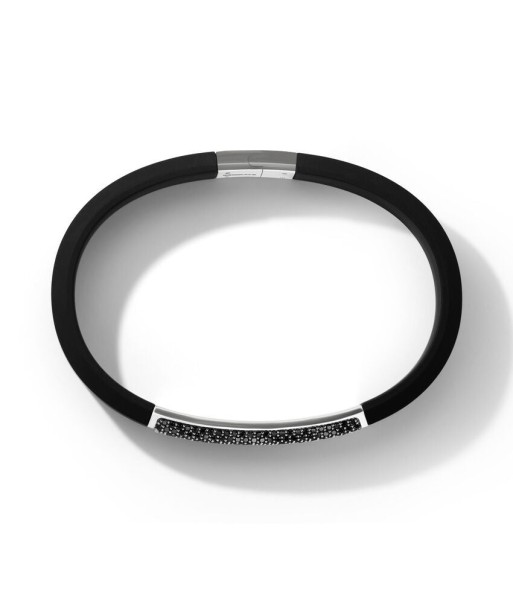 David Yurman Gents Streamline ID Black Rubber Bracelet with Pave Black Diamonds acheter en ligne