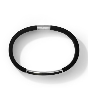 David Yurman Gents Streamline ID Black Rubber Bracelet with Black Onyx, 10MM paiement sécurisé