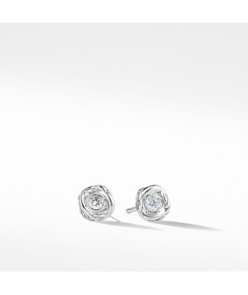 David Yurman Crossover Infinity Stud Earrings in 18K White Gold with Diamonds l'achat 