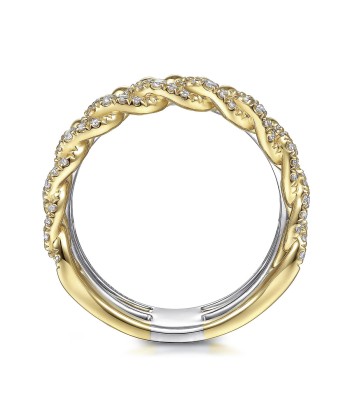 Gabriel 14K White-Yellow Gold Wide Band Layered Diamond Easy-Stackable, 11.4MM ou a consommer sur place