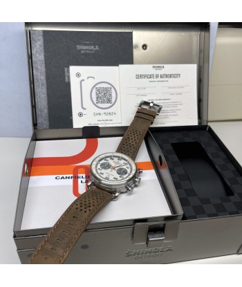 Shinola 44MM Limited Edition Canfield Speedway Brown Leather Watch S0120250982 Lap 05 soldes