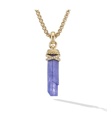 David Yurman Wrapped Tanzanite Crystal Amulet with 18K Yellow Gold and Pave Diamonds ou a consommer sur place