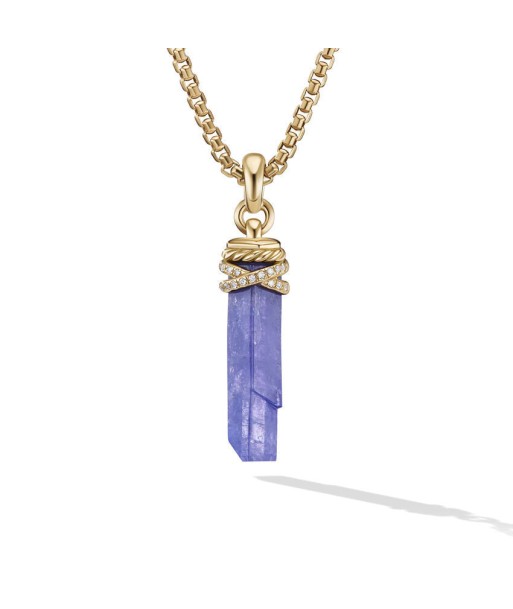 David Yurman Wrapped Tanzanite Crystal Amulet with 18K Yellow Gold and Pave Diamonds ou a consommer sur place