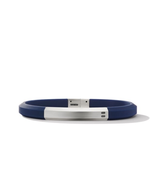 David Yurman Streamline ID Blue Rubber Bracelet, 8MM Amélioration de cerveau avec