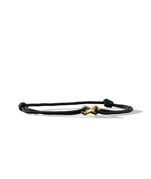 David Yurman Infinity Link Black Cord Bracelet with 18K Yellow Gold du meilleur 