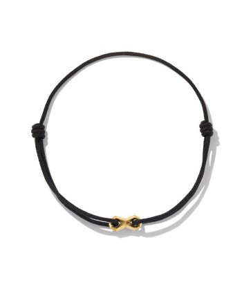 David Yurman Infinity Link Black Cord Bracelet with 18K Yellow Gold du meilleur 