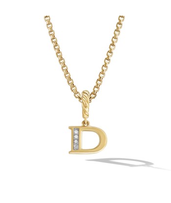 David Yurman Pave Initial Pendant in 18k Yellow Gold with Diamonds acheter en ligne