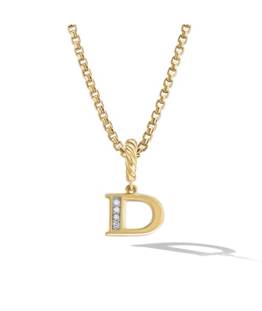 David Yurman Pave Initial Pendant in 18k Yellow Gold with Diamonds acheter en ligne