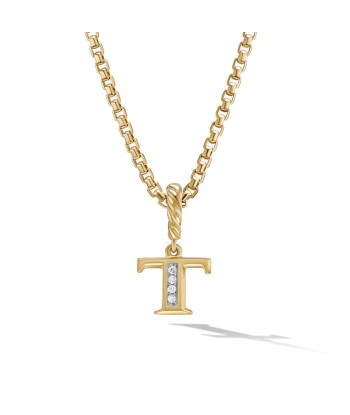 David Yurman Pave Initial Pendant in 18k Yellow Gold with Diamonds acheter en ligne