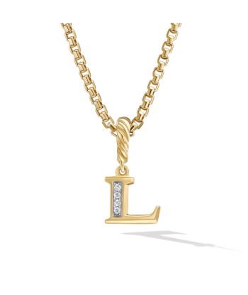 David Yurman Pave Initial Pendant in 18k Yellow Gold with Diamonds acheter en ligne