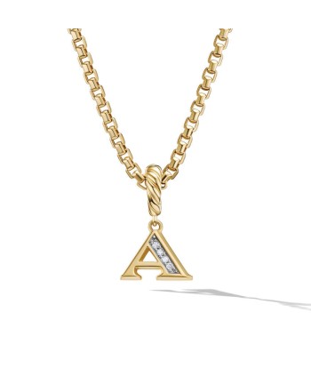 David Yurman Pave Initial Pendant in 18k Yellow Gold with Diamonds acheter en ligne