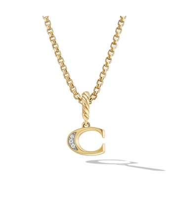 David Yurman Pave Initial Pendant in 18k Yellow Gold with Diamonds acheter en ligne