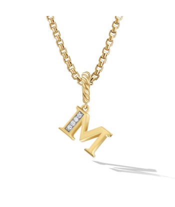 David Yurman Pave Initial Pendant in 18k Yellow Gold with Diamonds acheter en ligne