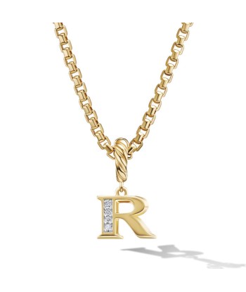 David Yurman Pave Initial Pendant in 18k Yellow Gold with Diamonds acheter en ligne