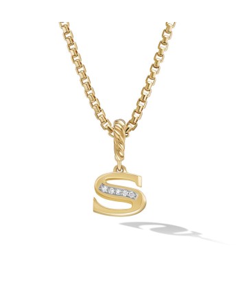 David Yurman Pave Initial Pendant in 18k Yellow Gold with Diamonds acheter en ligne