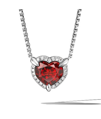 David Yurman Chatelaine 10MM Heart Necklace in Sterling Silver with Diamonds 50% de réduction en Octobre 2024