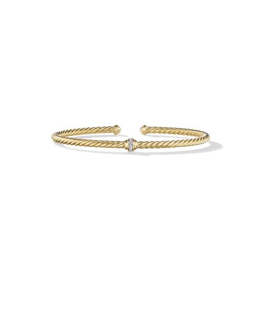 David Yurman Cable Classics Center Station Bracelet in 18K Yellow Gold, 3MM JUSQU'A -70%! 