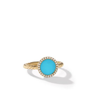 DY Elements Petite Ring in 18K Yellow Gold with Diamonds, 11MM Amélioration de cerveau avec