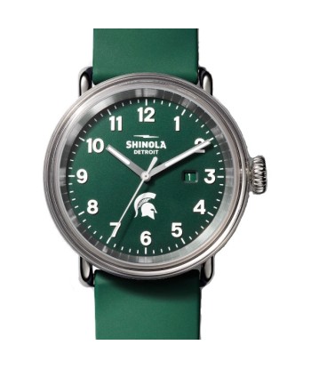 Shinola 43MM Detrola Spartan Green Watch S0120183163 Michigan State de la marque