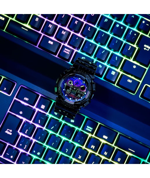 CASIO G-SHOCK GA100RGB-1A Garish Rainbow Gamers RGB Watch 50-70% off 