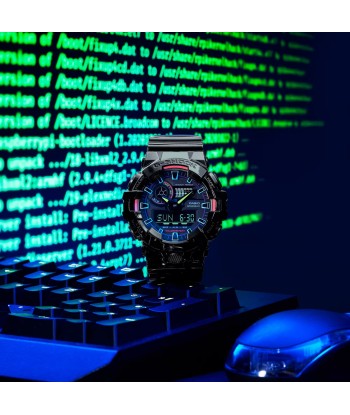 CASIO G-SHOCK GA700RGB-1A Rainbow Glossy Black Gamers Watch livraison et retour toujours gratuits