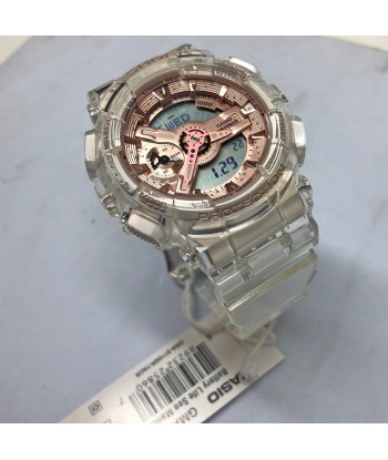 Casio G-Shock GMAS110SR-7A Transparent X Rose Gold Metallic Clear Womens Watch livraison et retour toujours gratuits