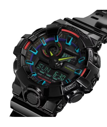 CASIO G-SHOCK GA700RGB-1A Rainbow Glossy Black Gamers Watch livraison et retour toujours gratuits