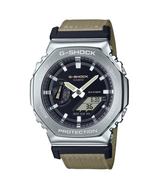 Casio G-Shock Metal Bezel CasiOak GM2100C-5A GM2100 Ultility Watch Tan Canvas Economisez 