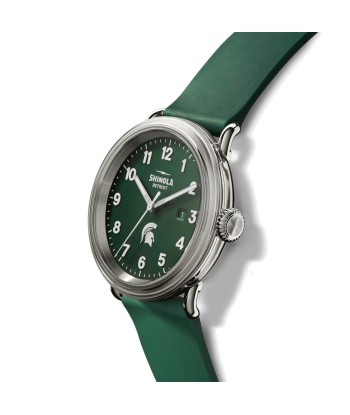 Shinola 43MM Detrola Spartan Green Watch S0120183163 Michigan State de la marque