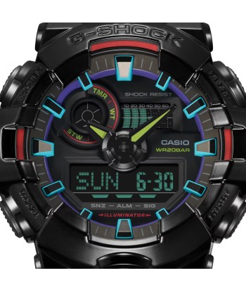 CASIO G-SHOCK GA700RGB-1A Rainbow Glossy Black Gamers Watch livraison et retour toujours gratuits