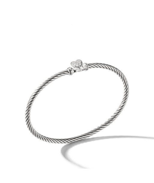 David Yurman Cable Collectibles Heart Bracelet with Diamonds 3mm chez Cornerstreet bien 