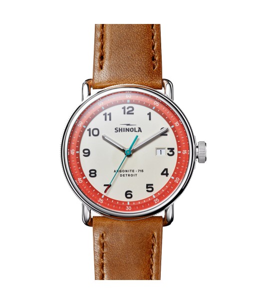 Shinola Canfield Model C56 43MM Cool Gray Dial Bourbon Harness Leather Watch  S0120266181 Comparez et commandez 