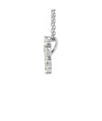 18K White Gold Small Diamond Cross with Chain 50% de réduction en Octobre 2024