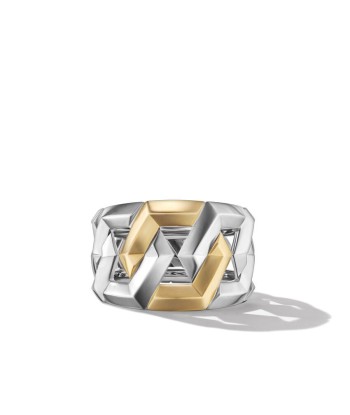 David Yurman Carlyle Ring in Sterling Silver with 18K Yellow Gold Les êtres humains sont 